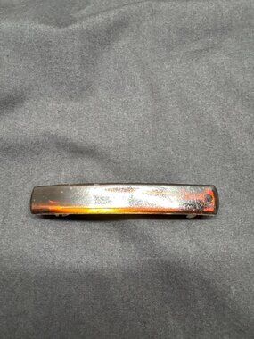 Tortoise Shell Amber Hair Clip French Barrette 3" Made In France For Women